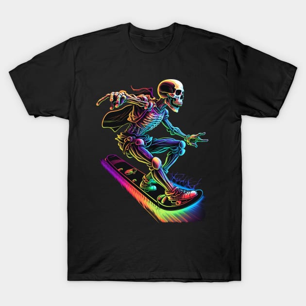 Skeleton Surfer T-Shirt by pxdg